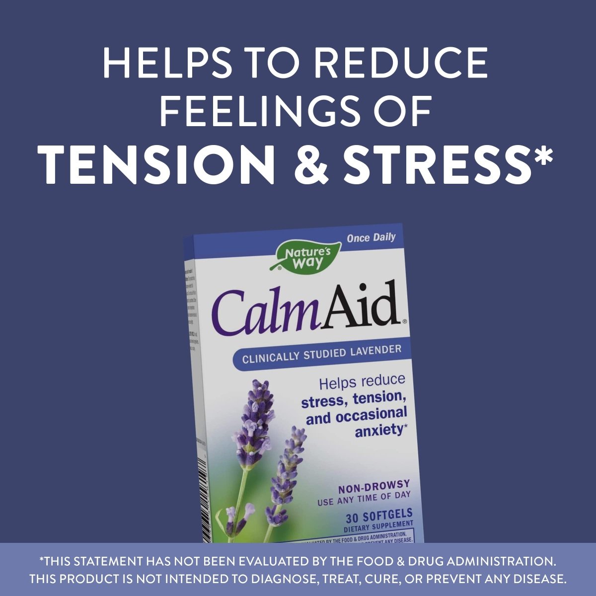 Nature's Way CalmAid, Non-Drowsy, Clinically Studied Lavender Supplement Helps Reduce Tension/Stress*