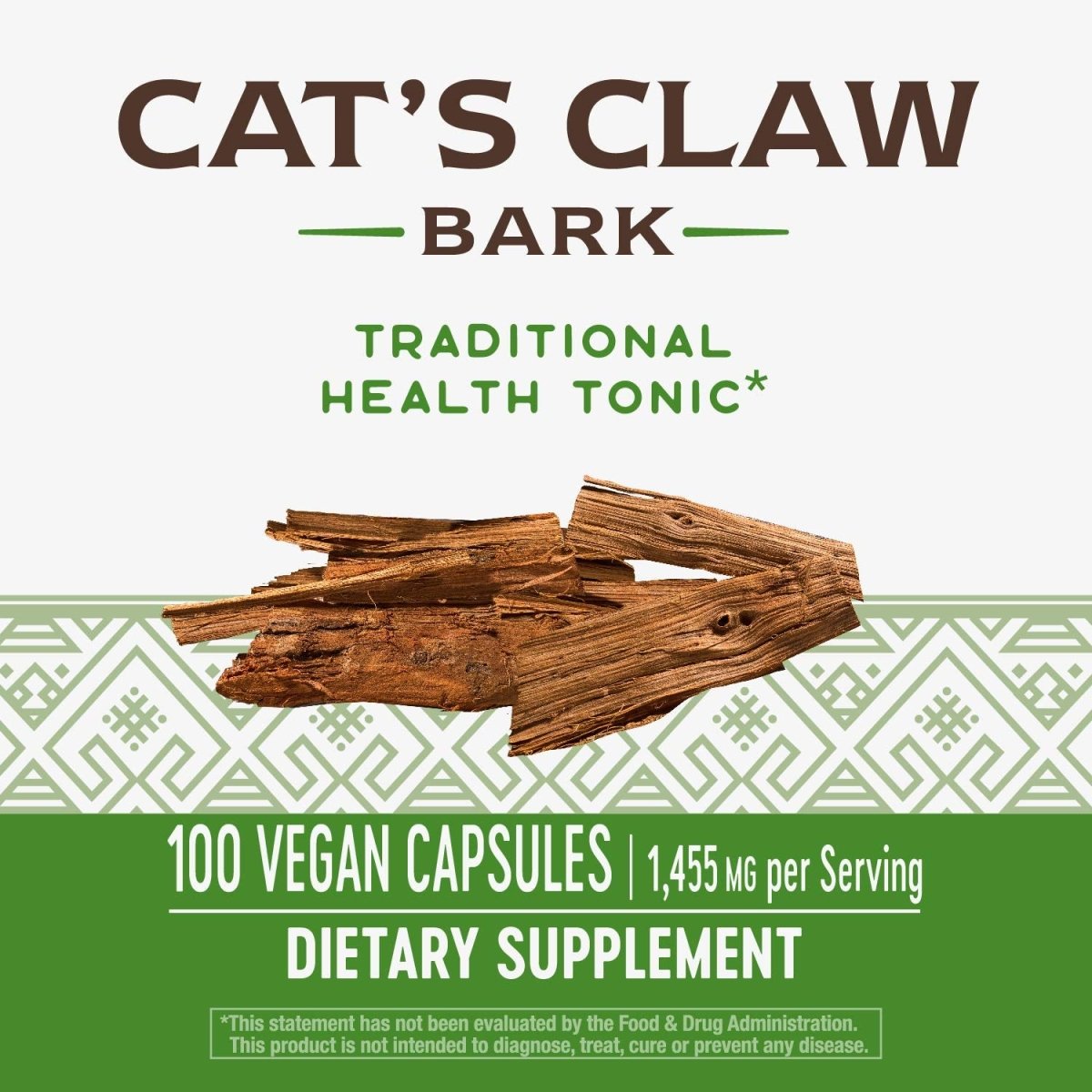 Nature's Way Cat?s Claw Bark, Traditional Health Tonic*, 1,455mg per serving, 100 Capsules