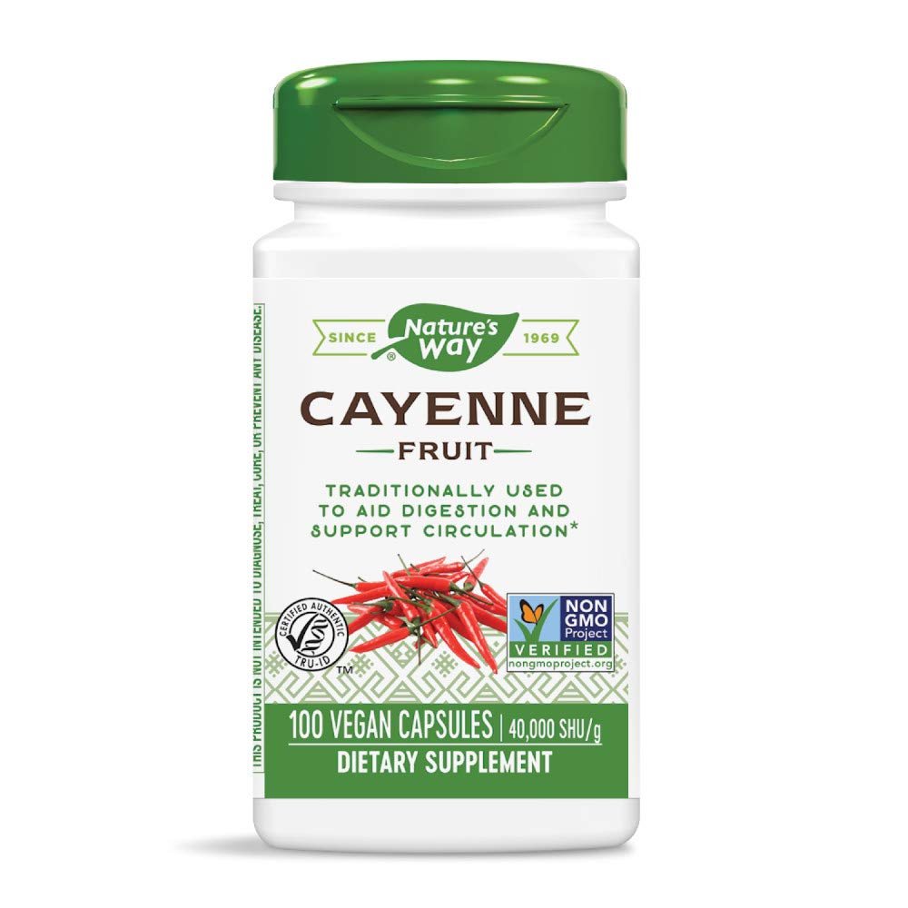Nature's Way Cayenne Fruit - Natural Capsaicin Supplement for Circulatory and Digestive Health - 100 Vegetarian Capsules