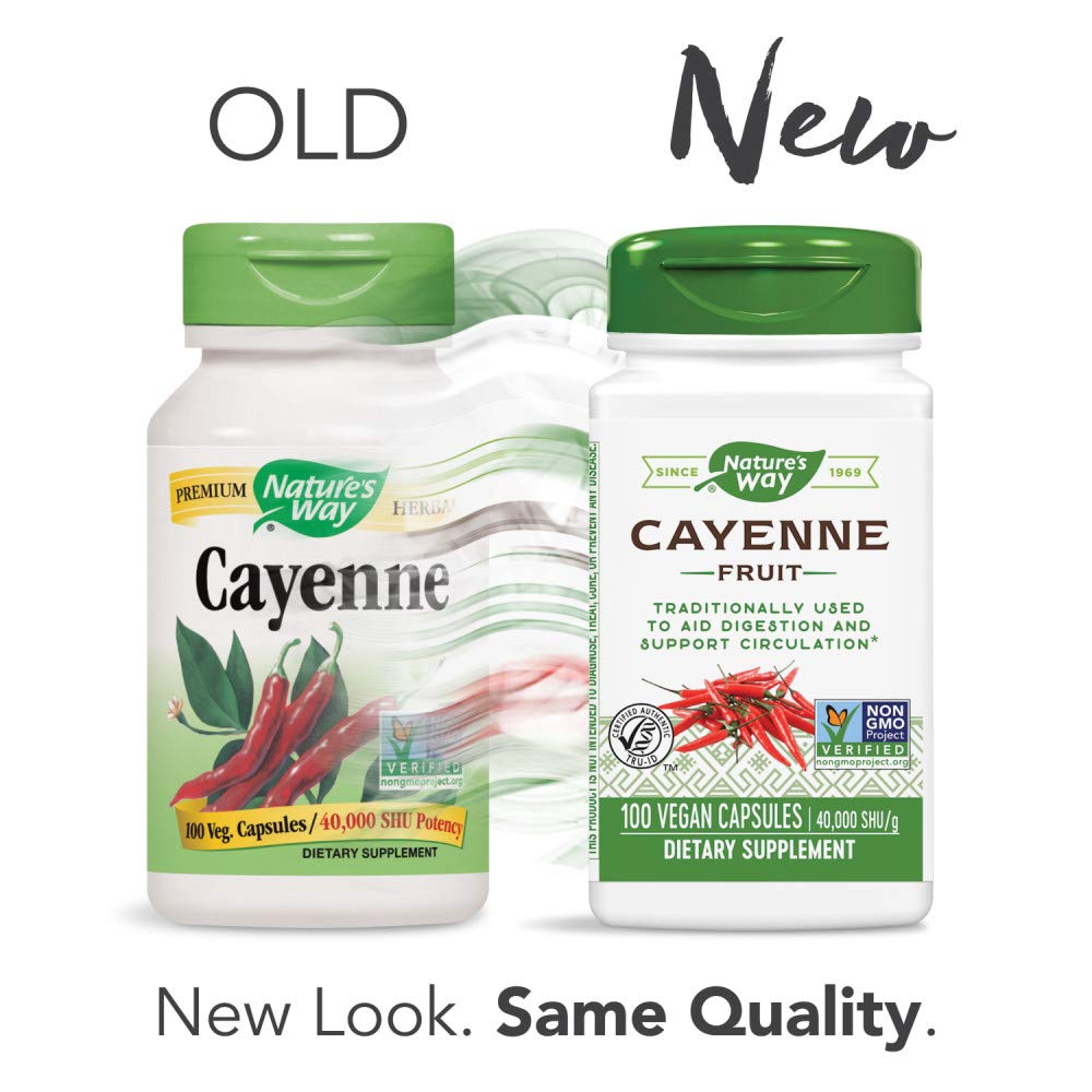 Nature's Way Cayenne Fruit - Natural Capsaicin Supplement for Circulatory and Digestive Health - 100 Vegetarian Capsules