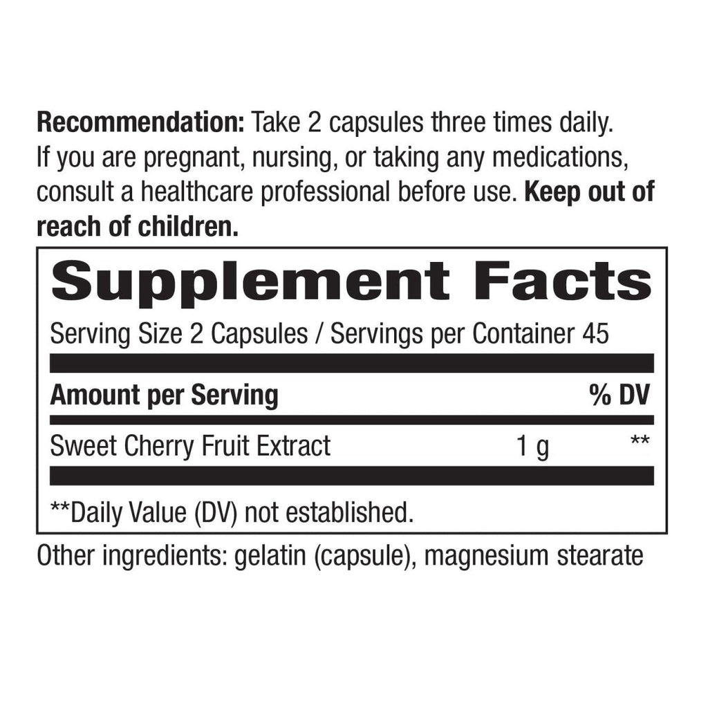 Nature's Way Cherry Fruit, Supports Antioxidant Pathways*, 1,000 mg Per Serving, 90 Capsules