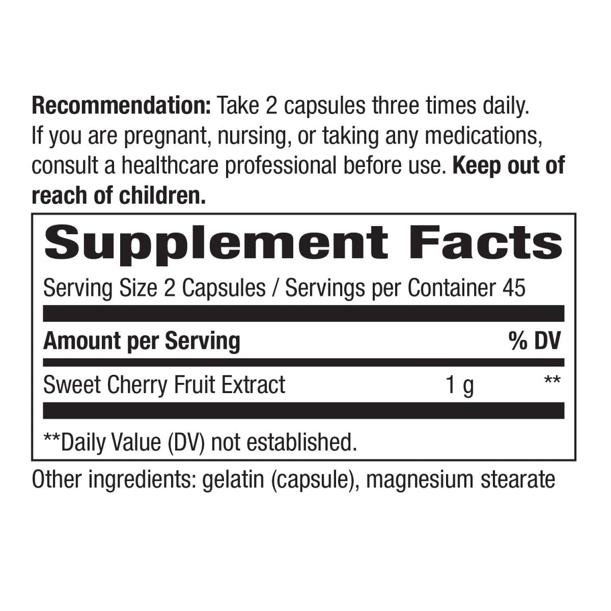 Nature's Way Cherry Fruit, Supports Antioxidant Pathways*, 1,000 mg Per Serving, 90 Capsules