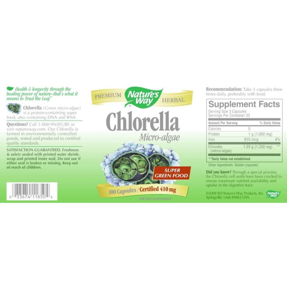 NATURE'S WAY Chlorella, 0.15 Pounds