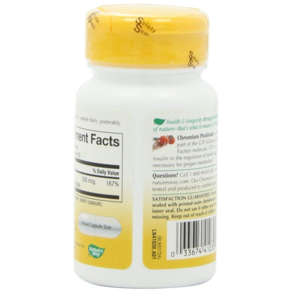 Nature's Way Chromium Picolinate 200mcg 60 Capsule