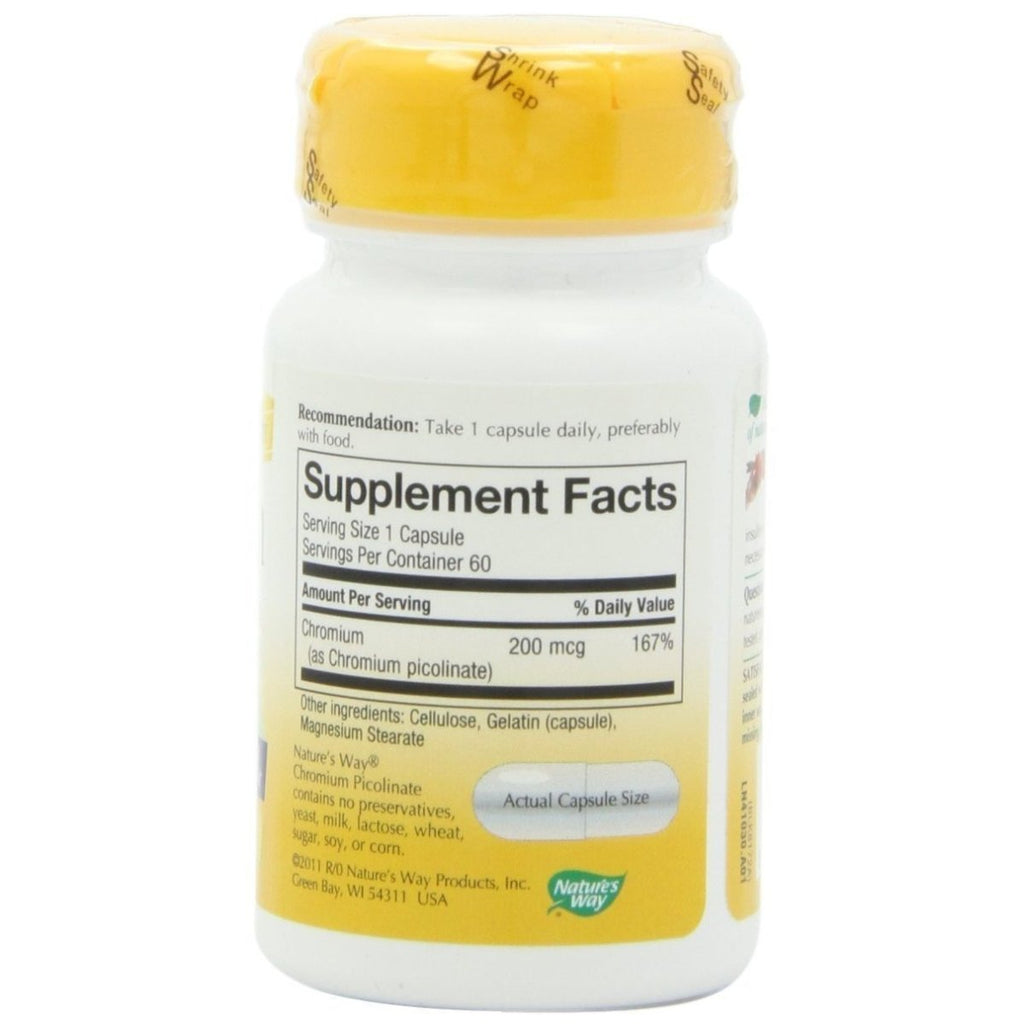 Nature's Way Chromium Picolinate 200mcg 60 Capsule