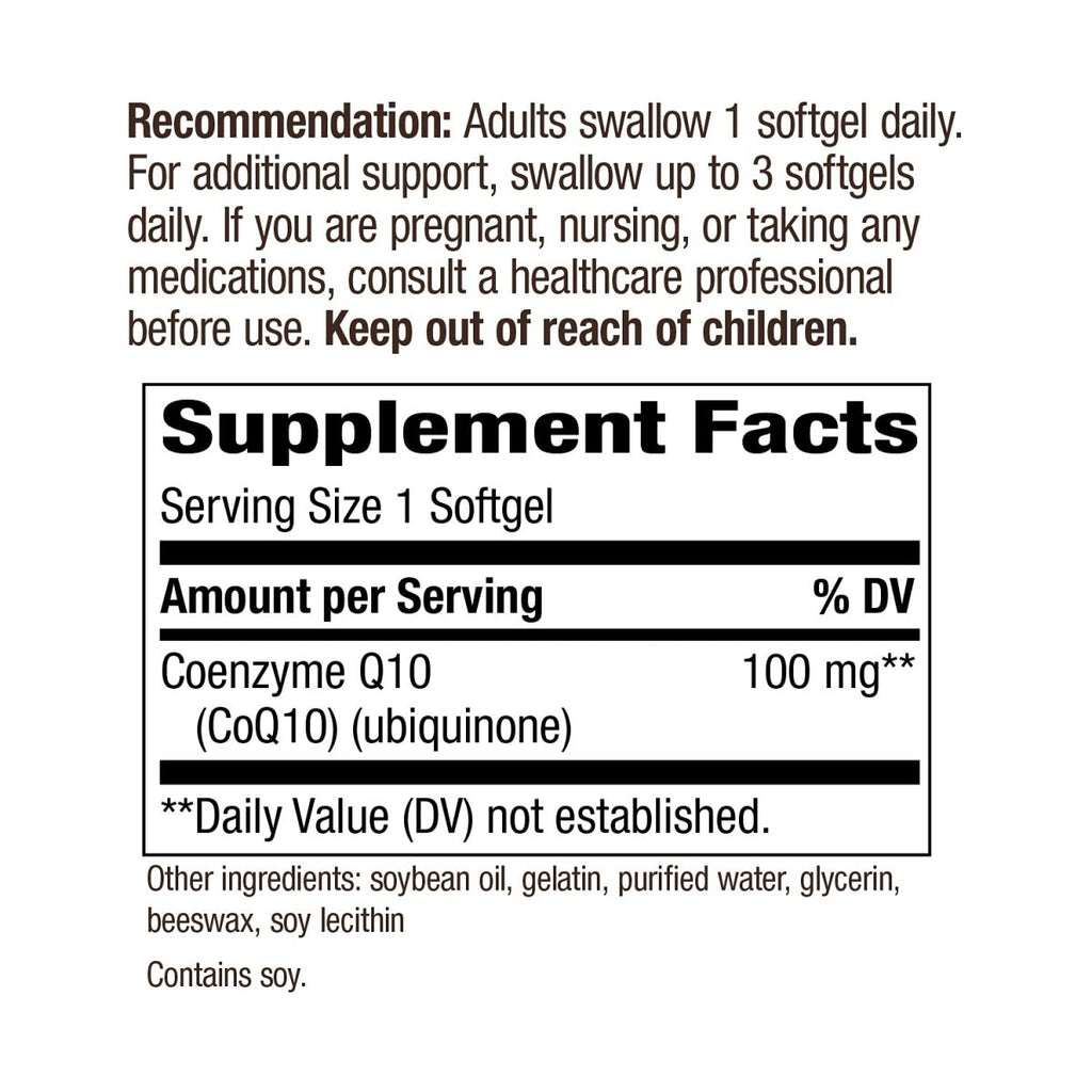 Nature's Way CoQ10 100 mg Ubiquinone - 120 Softgels