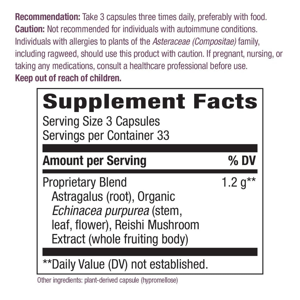 Nature's Way Echinacea Astragalus & Reishi, Immune Support*, 100 Capsules