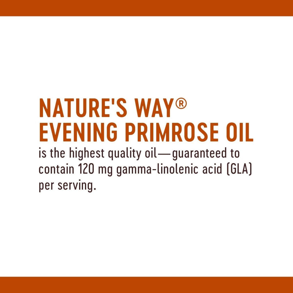 Nature's Way Evening Primrose Oil, Max Strength, Cold Pressed, Unrefined, 1300mg with 120 mg GLA per serving, 60 Softgels
