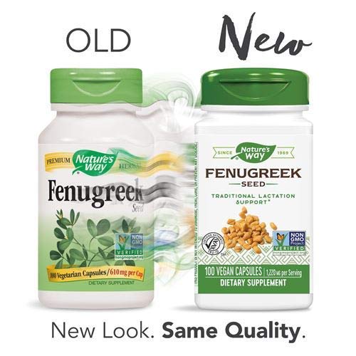 Nature's Way Fenugreek Seed, Traditional Lactation Support*, Non-GMO Project Verified, 100 Capsules