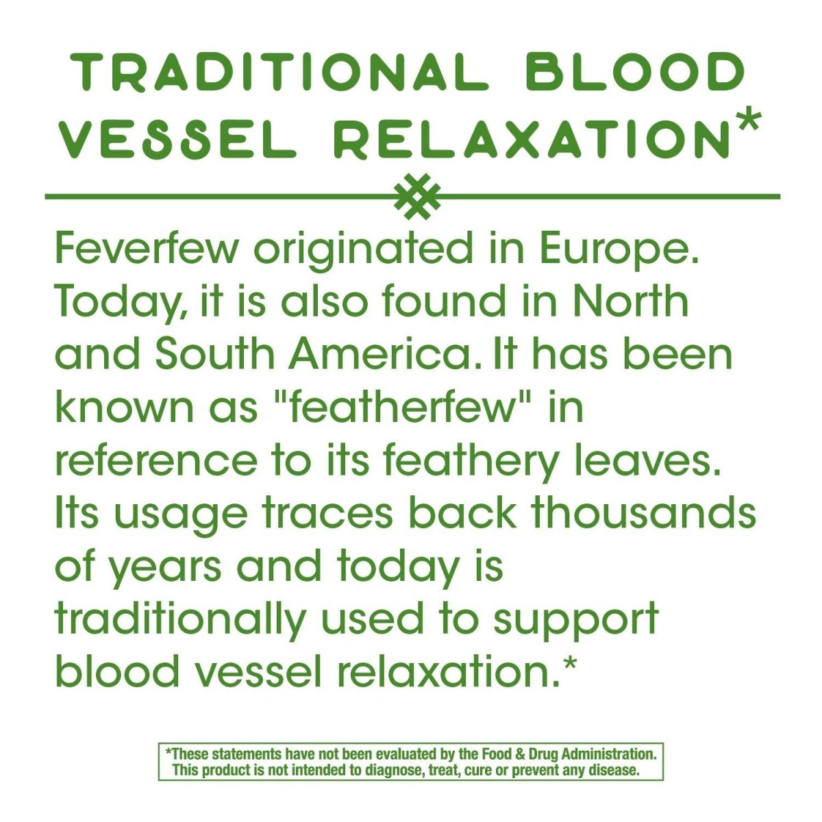 Nature's Way Feverfew Herb, Traditional Blood Vessel Relaxation*, 380 mg, 100 Vegan Capsules