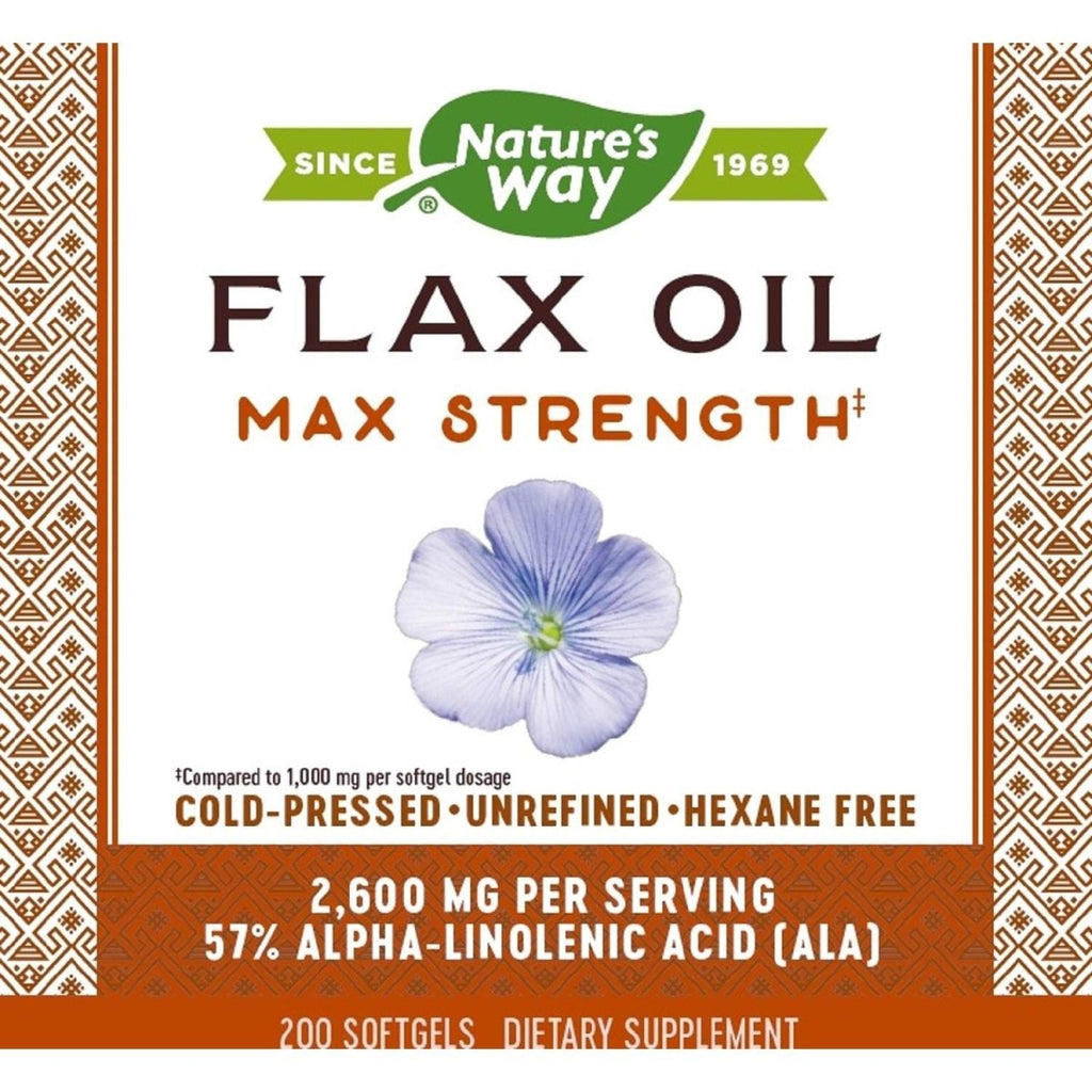 Nature's Way Flax Oil Max Strength® - Supports Heart Health - 200 Softgels