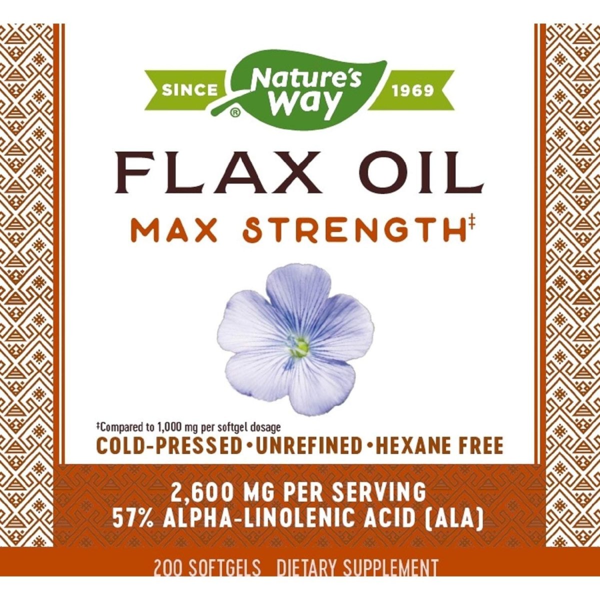 Nature's Way Flax Oil Max Strength® - Supports Heart Health - 200 Softgels