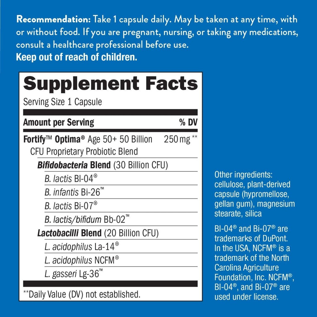 Nature's Way Fortify Optima Adult 50+ Daily Probiotic - 30 Capsules
