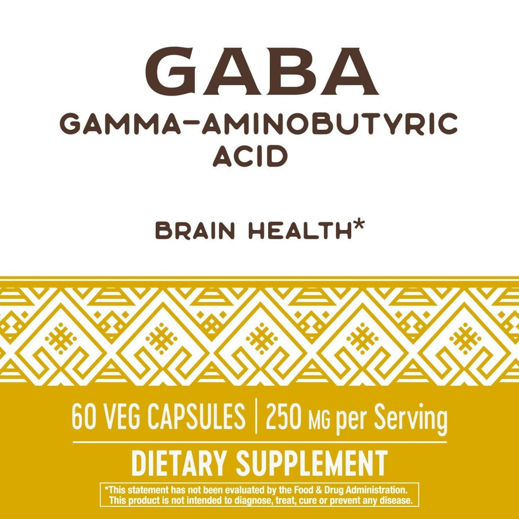 Nature's Way GABA, Gamma-Aminobutyric Acid 250 mg Potency, 60 VCaps