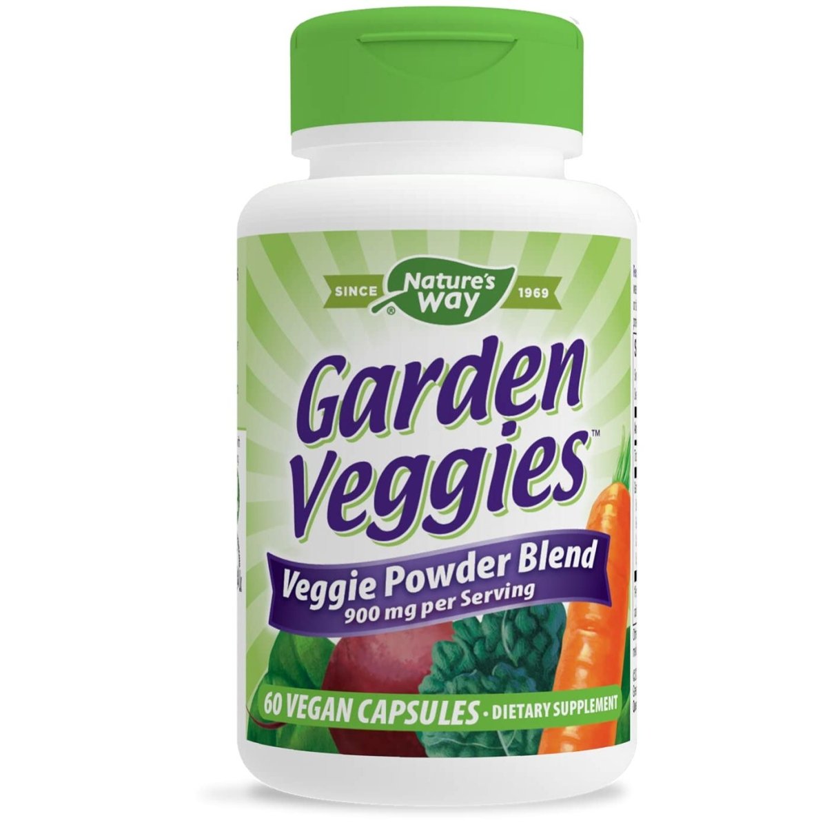 Nature's Way Garden Veggies - Nutrient-Rich Veggie Blend in Convenient Capsules - 60 Count