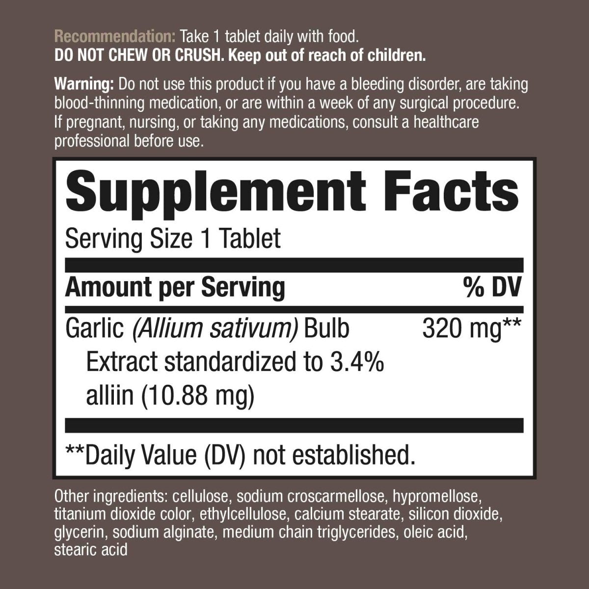 Nature's Way Garlinase Enteric Coated Tablets, 100 Count (Formerly Enzymatic Therapy) (Packaging May Vary)