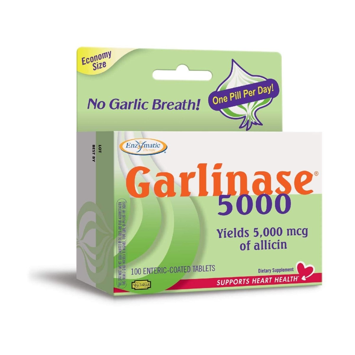 Nature's Way Garlinase Enteric Coated Tablets, 100 Count (Formerly Enzymatic Therapy) (Packaging May Vary)