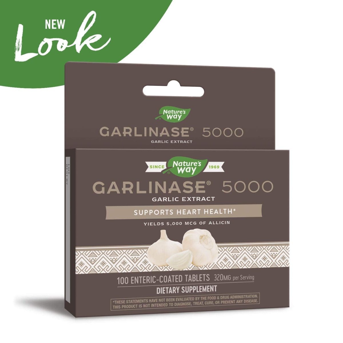 Nature's Way Garlinase Enteric Coated Tablets, 100 Count (Formerly Enzymatic Therapy) (Packaging May Vary)