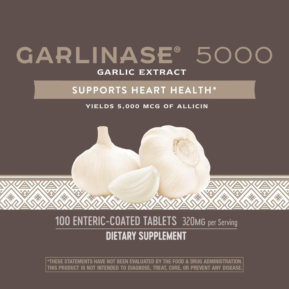 Nature's Way Garlinase Enteric Coated Tablets, 100 Count (Formerly Enzymatic Therapy) (Packaging May Vary)