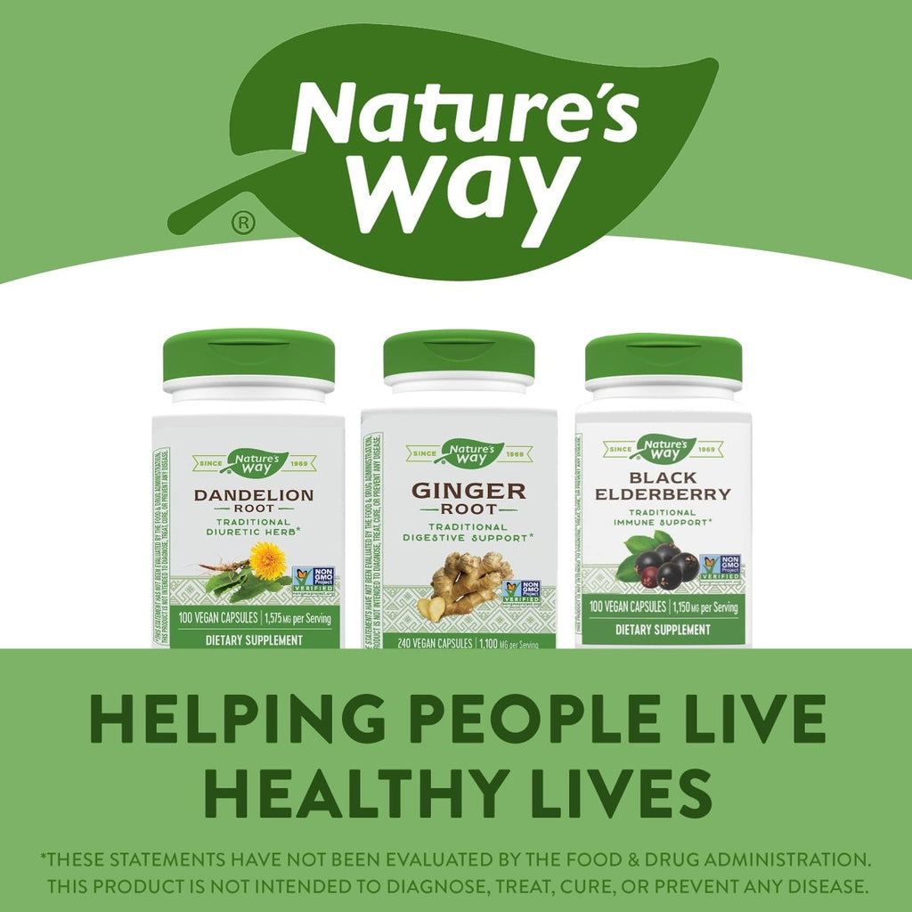 Nature's Way Ginger Root, Traditional Digestive Support*, 1110 mg Per Serving, Non-GMO Project Verified, 240 Capsules
