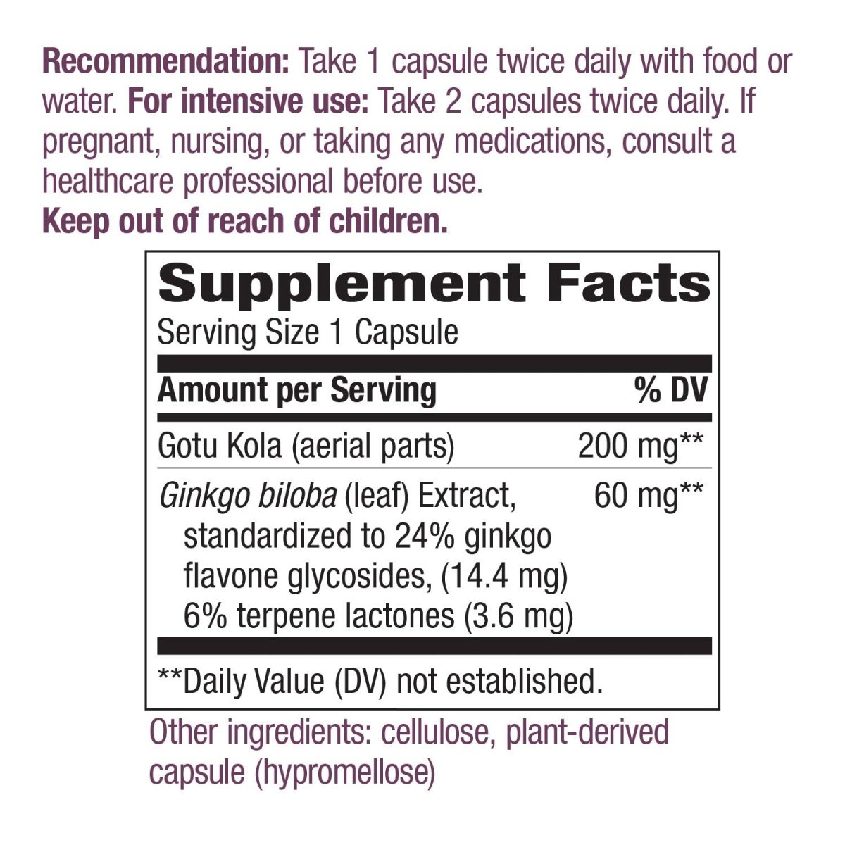 Nature's Way Ginkgo Extract 120 Vcaps