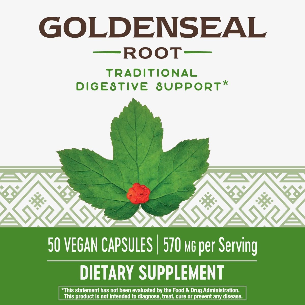 Nature's Way Goldenseal Root - Traditional Digestive Support in 50 Vegan Capsules