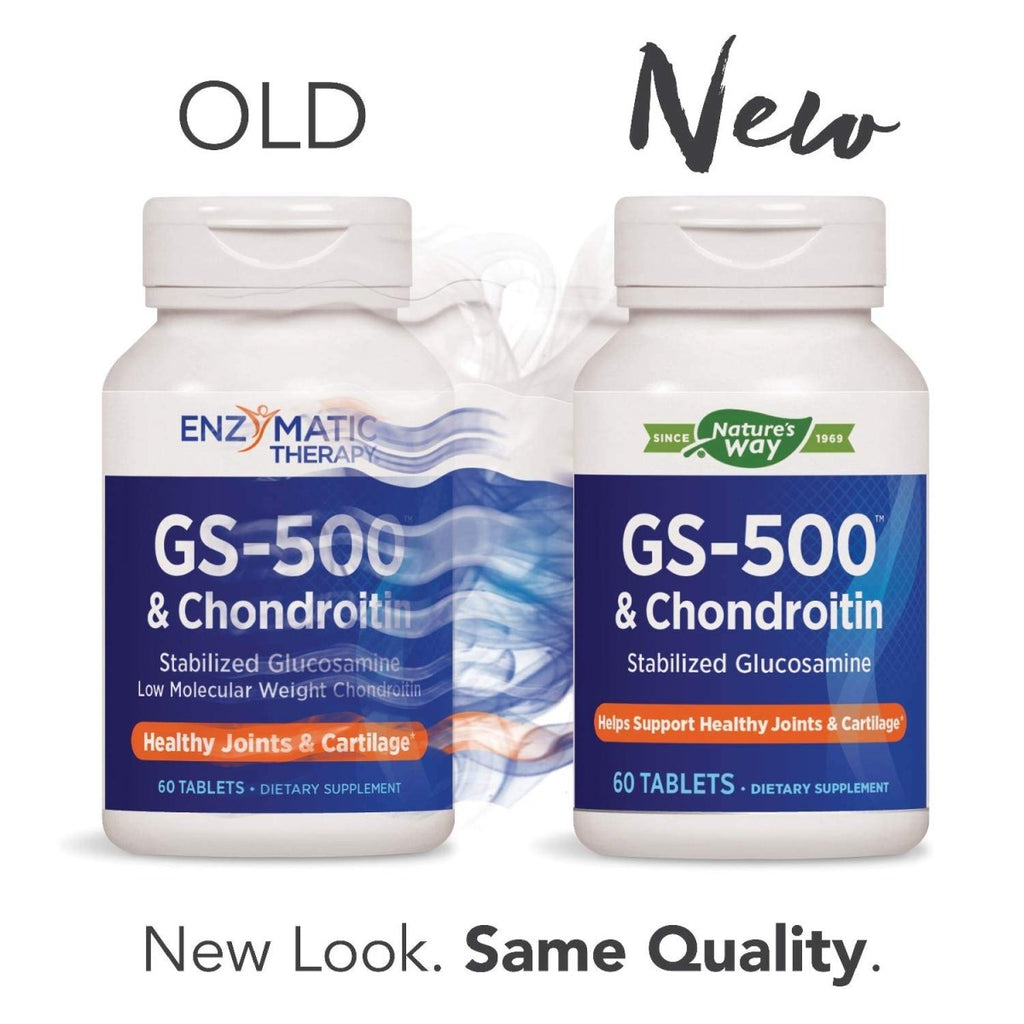 Nature's Way GS-500 & Chondroitin - Stabilized Glucosamine for Healthy Joint Cartilage - 60 Tablets