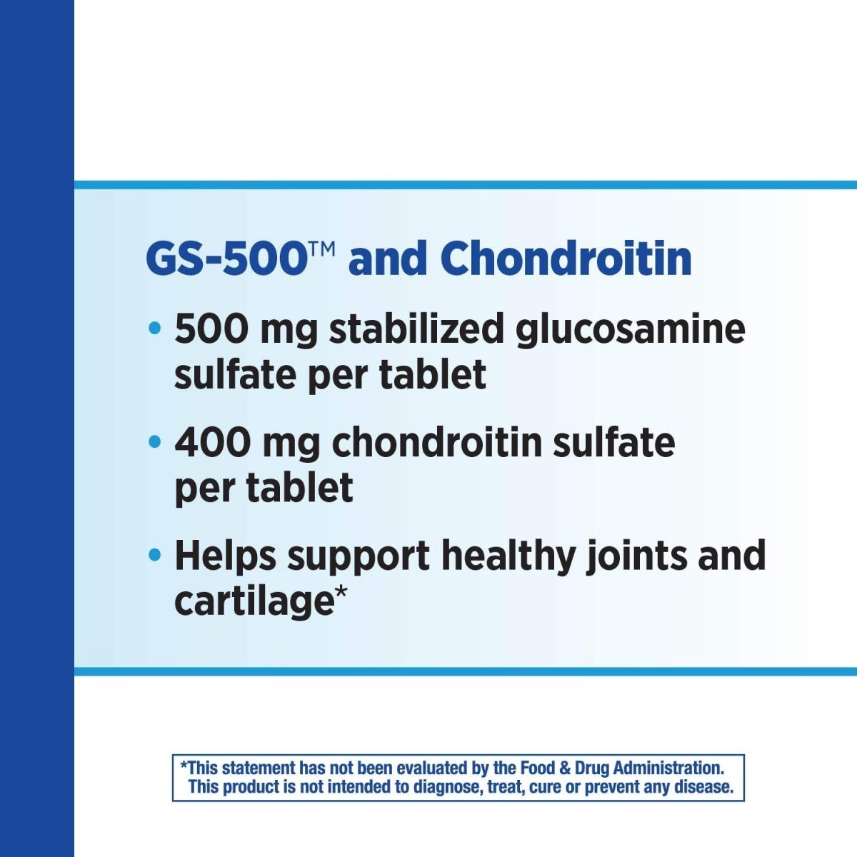 Nature's Way GS-500 & Chondroitin - Stabilized Glucosamine for Healthy Joint Cartilage - 60 Tablets