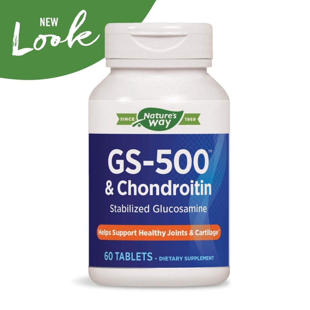 Nature's Way GS-500 & Chondroitin - Stabilized Glucosamine for Healthy Joint Cartilage - 60 Tablets