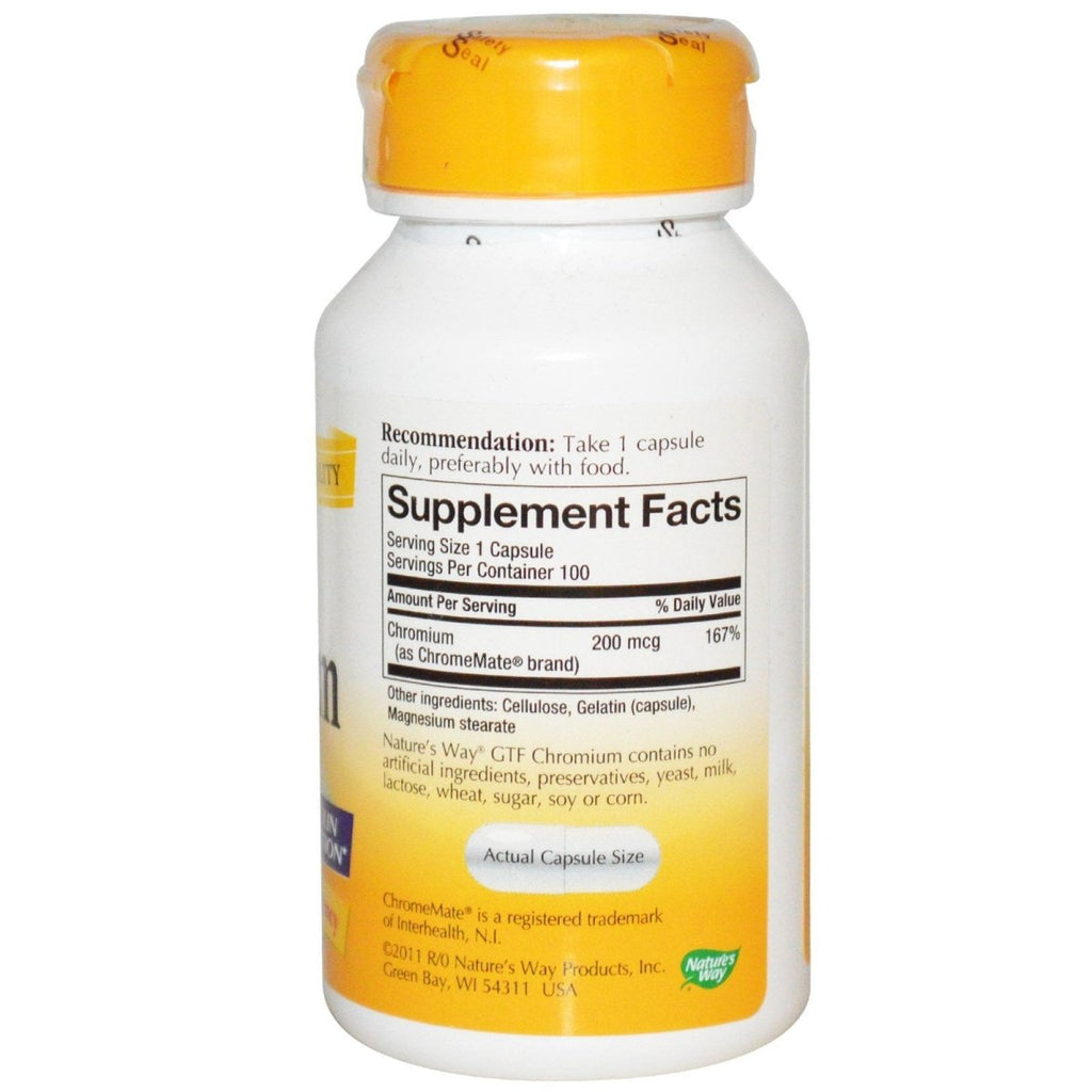 Nature's Way - Gtf Chromium, 200 mcg, 100 capsules
