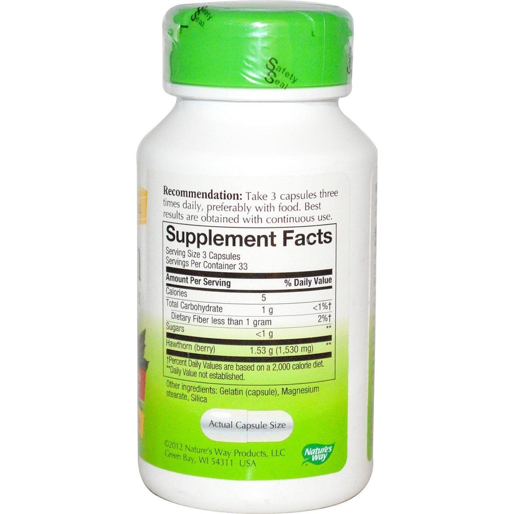 NATURE'S WAY HAWTHORN BERRIES, 100 CAP
