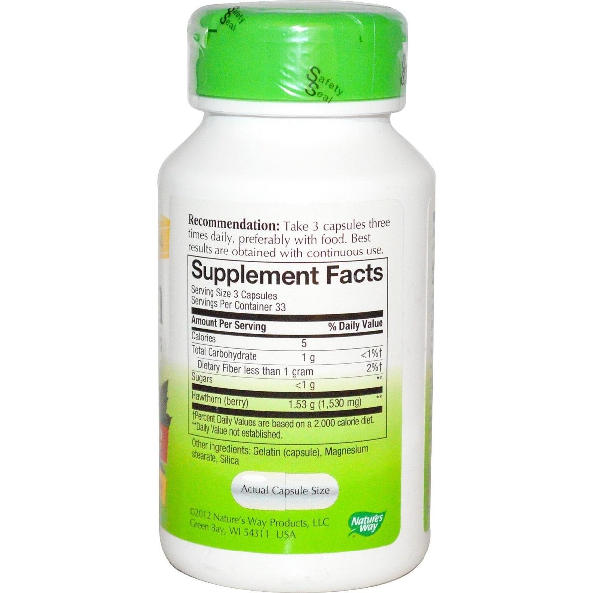 NATURE'S WAY HAWTHORN BERRIES, 100 CAP