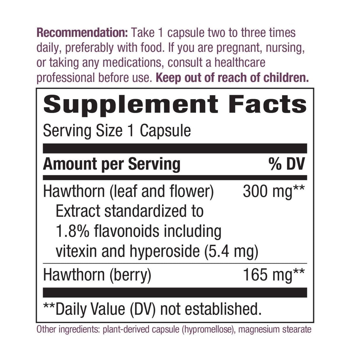 Nature's Way Hawthorn Capsules - 300mg Extract, 90 Vcaps