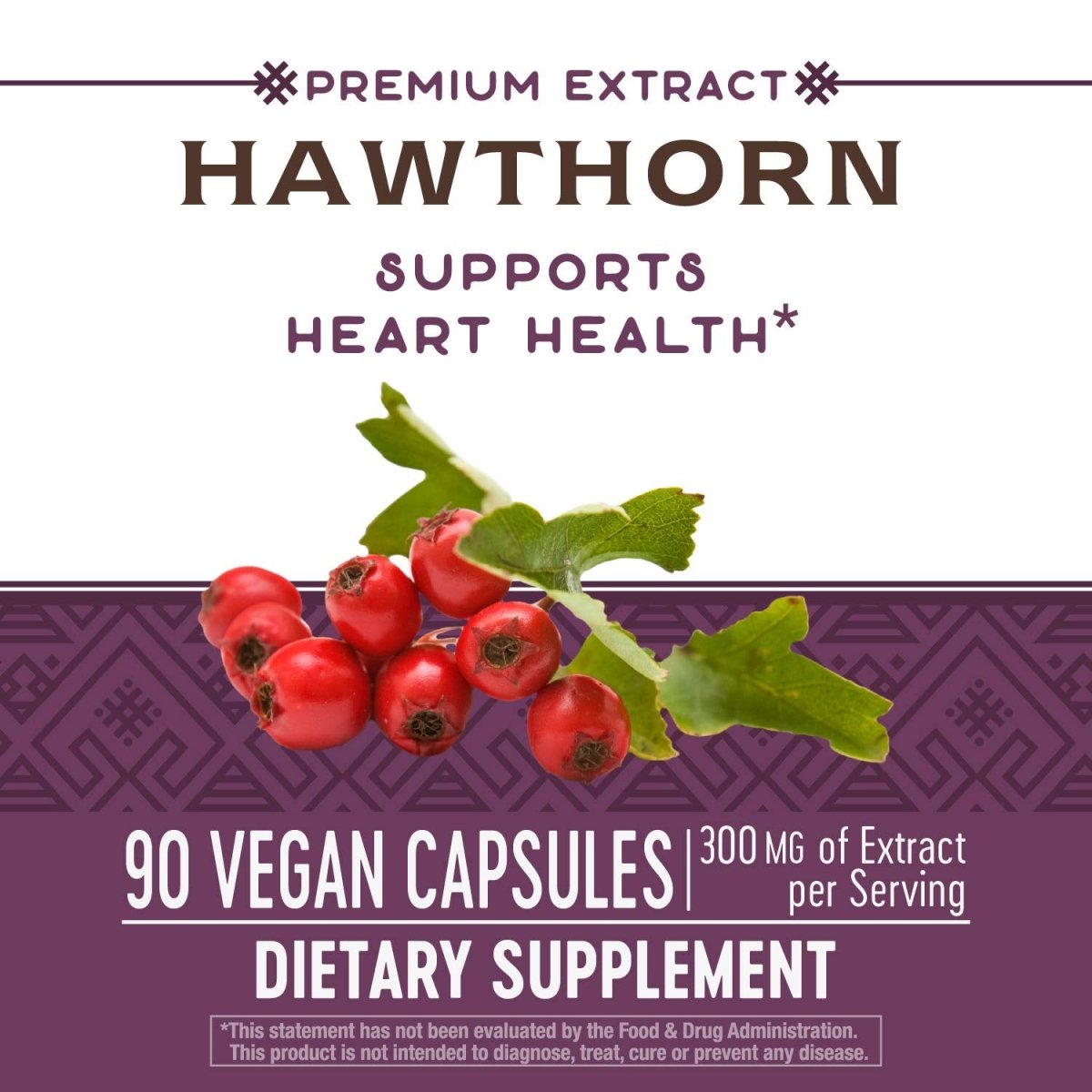 Nature's Way Hawthorn Capsules - 300mg Extract, 90 Vcaps