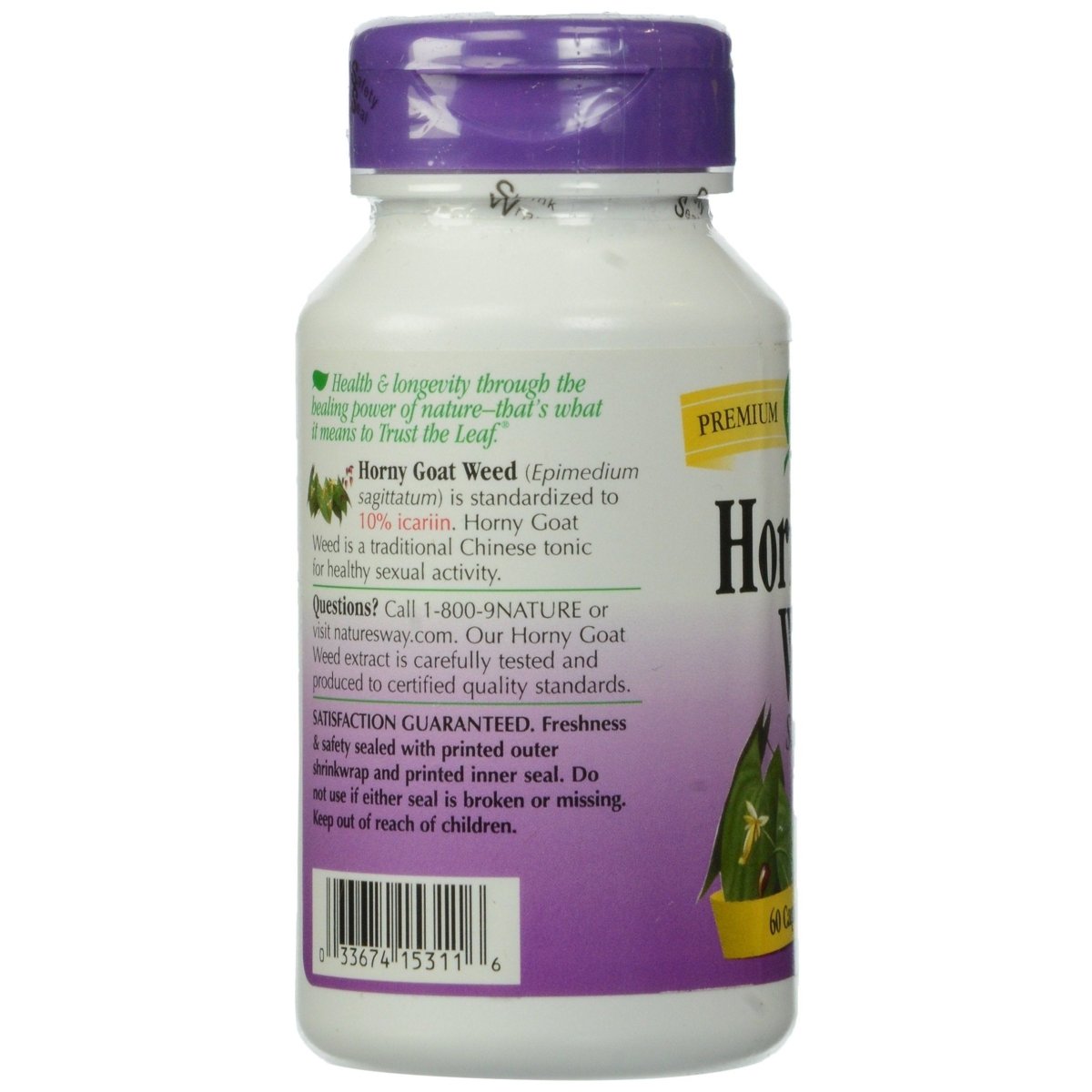 Nature's Way Horny Goat Weed Capsules, 60 Count