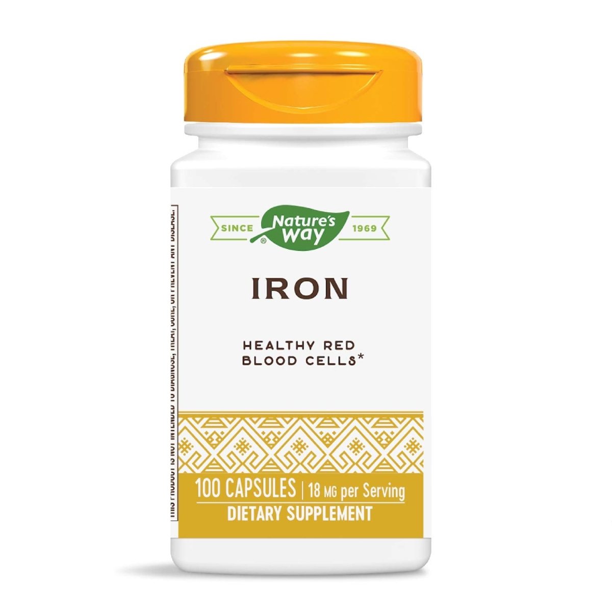 Nature's Way Iron Capsules - Supports Healthy Red Blood Cells - 18mg Per Serving - 100 Capsules