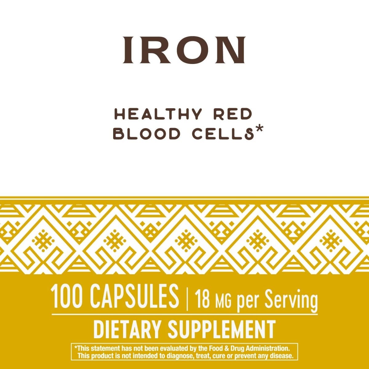 Nature's Way Iron Capsules - Supports Healthy Red Blood Cells - 18mg Per Serving - 100 Capsules