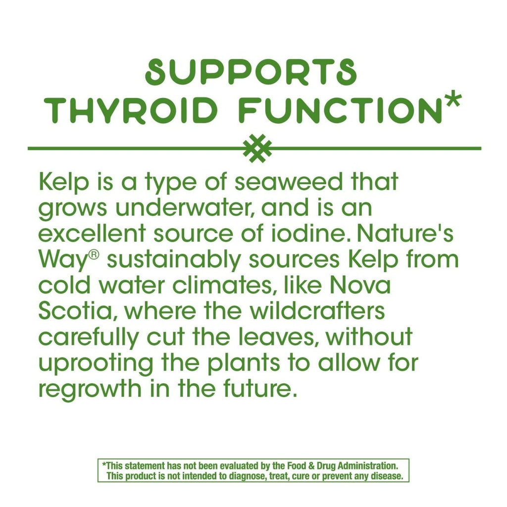 Nature's Way Kelp; 600 mg Non-GMO Project Verified Gluten Free Vegetarian; 100 Count