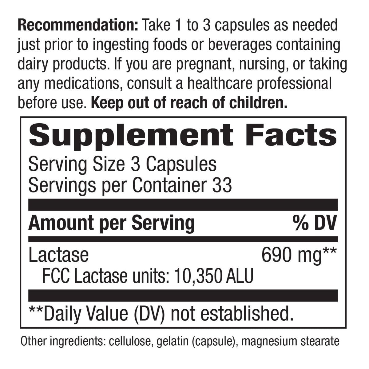 Nature's Way Lactase Enzyme Formula - 100 Capsules