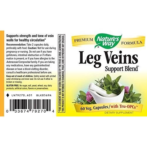 Nature's Way Leg Veins Support Blend*; with 6-Herb Blend; Vegan; 60 Vegan Capsules (Pack of 3)