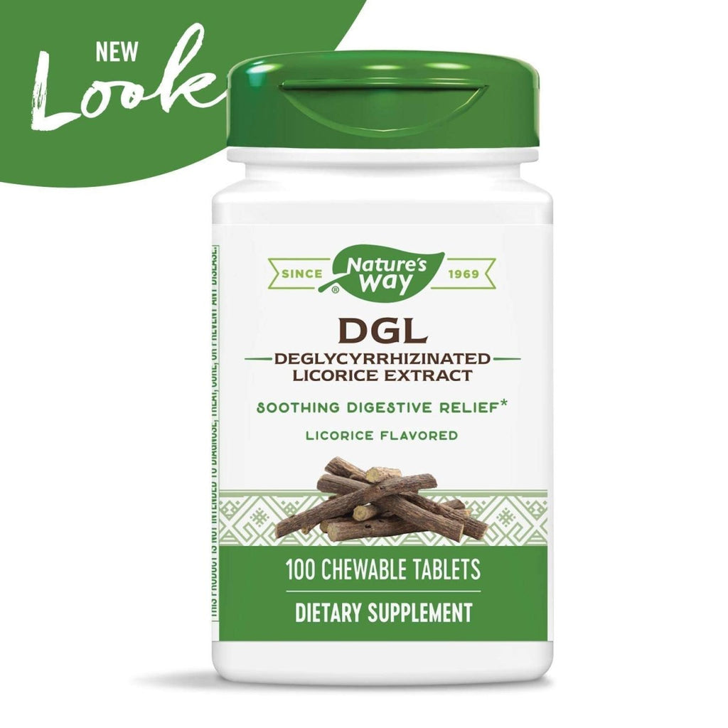 Nature's Way Nature's Way Dgl 3:1 (deglycyrrhizinated Licorice) Digestive Relief, Original, 100 Chewables, Licorice Flavored, 100 Count