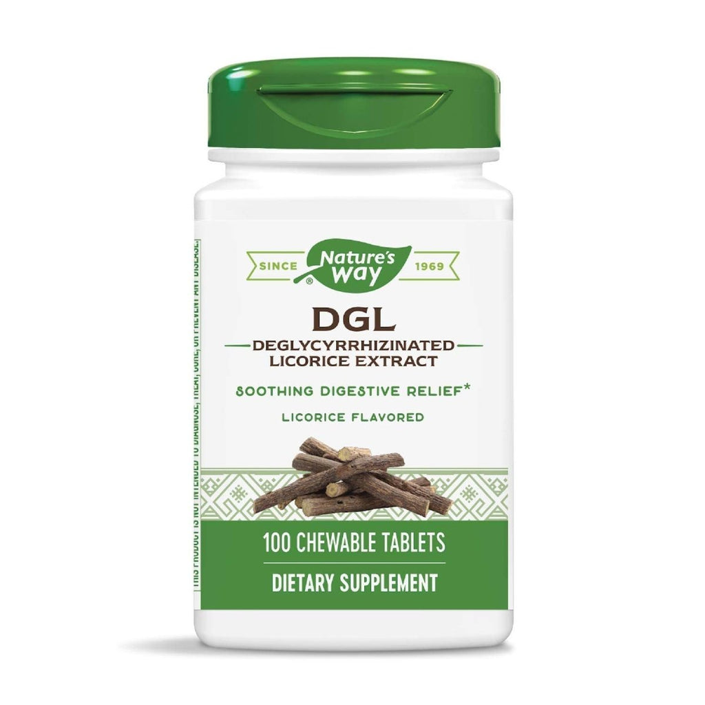 Nature's Way Nature's Way Dgl 3:1 (deglycyrrhizinated Licorice) Digestive Relief, Original, 100 Chewables, Licorice Flavored, 100 Count