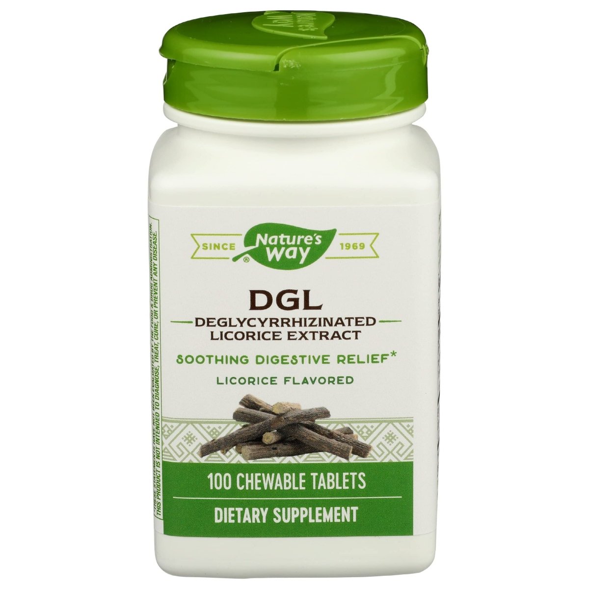 Nature's Way Nature's Way Dgl 3:1 (deglycyrrhizinated Licorice) Digestive Relief, Original, 100 Chewables, Licorice Flavored, 100 Count