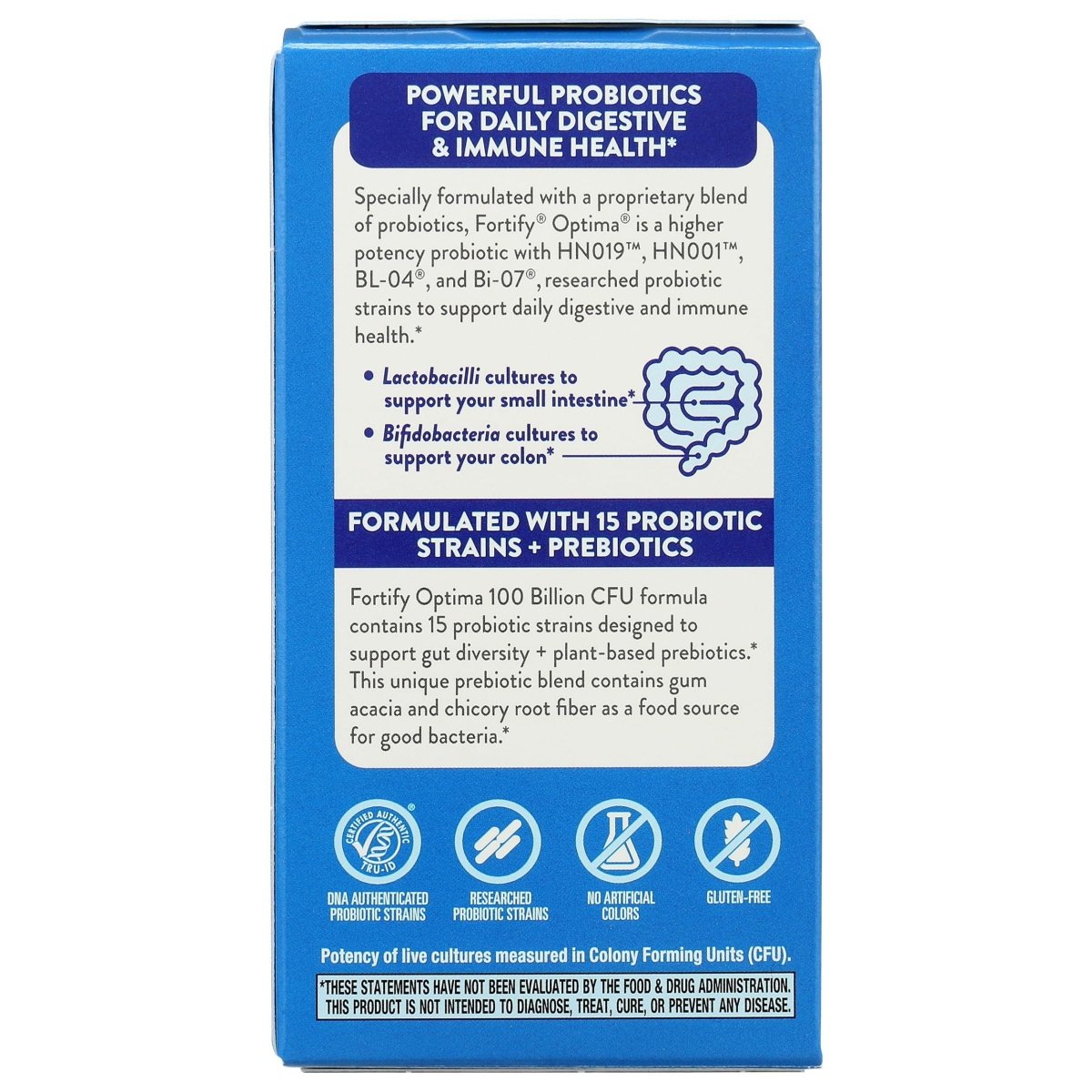 Nature's Way Natures Way Fortify Optima Daily Probiotic, 100 Billion, 15 Strains, Prebiotic, 30 Capsules, 30 Count