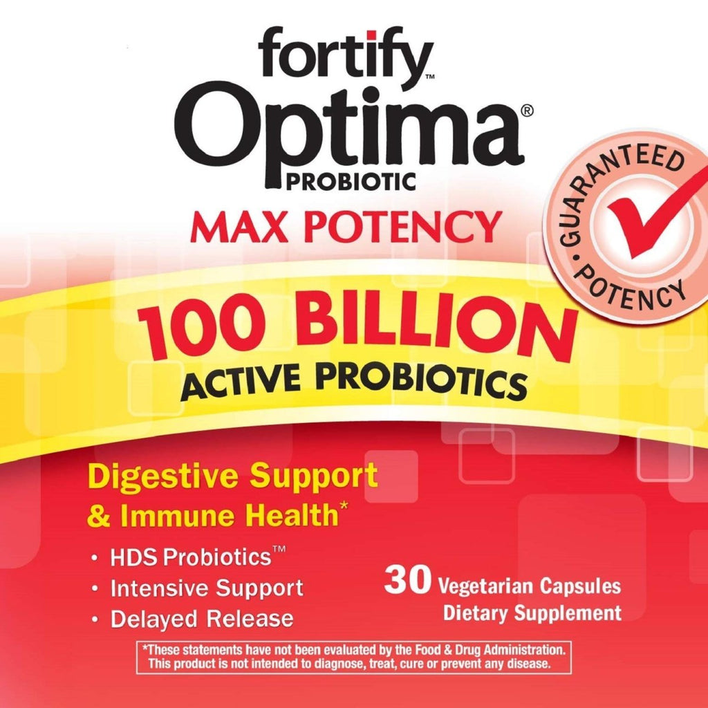 Nature's Way Natures Way Fortify Optima Daily Probiotic, 100 Billion, 15 Strains, Prebiotic, 30 Capsules, 30 Count