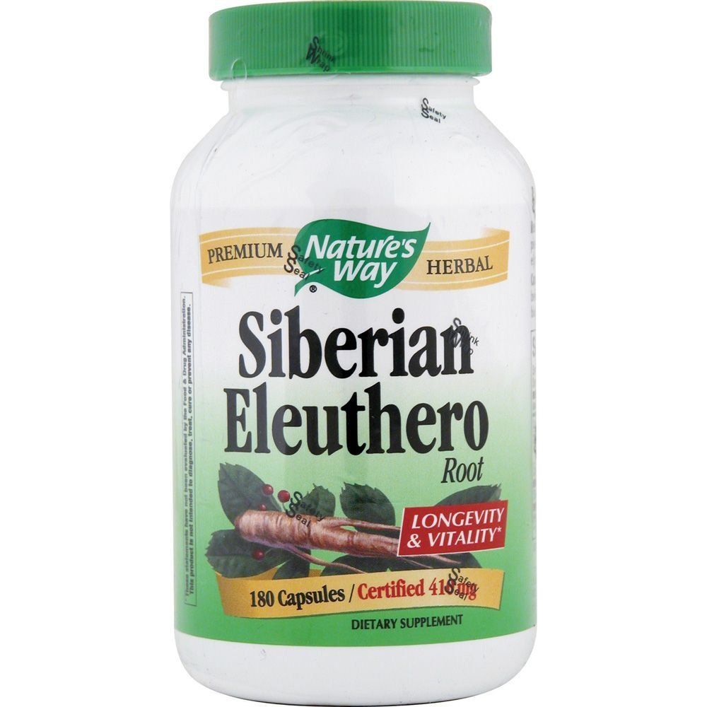 Nature's Way Nature's Way Premium Herbal Siberian Eleuthero, 1,275 Mg Per Serving, 180 Vcaps, 180 Count