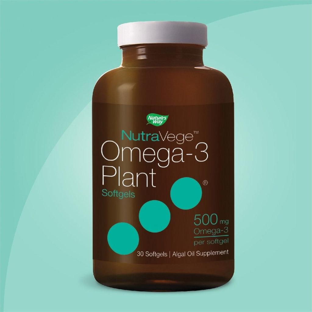 Nature's Way NutraVege Plant Based Omega-3, Heart Health and Eye and Brain Function*, 30 Vegan Softgels