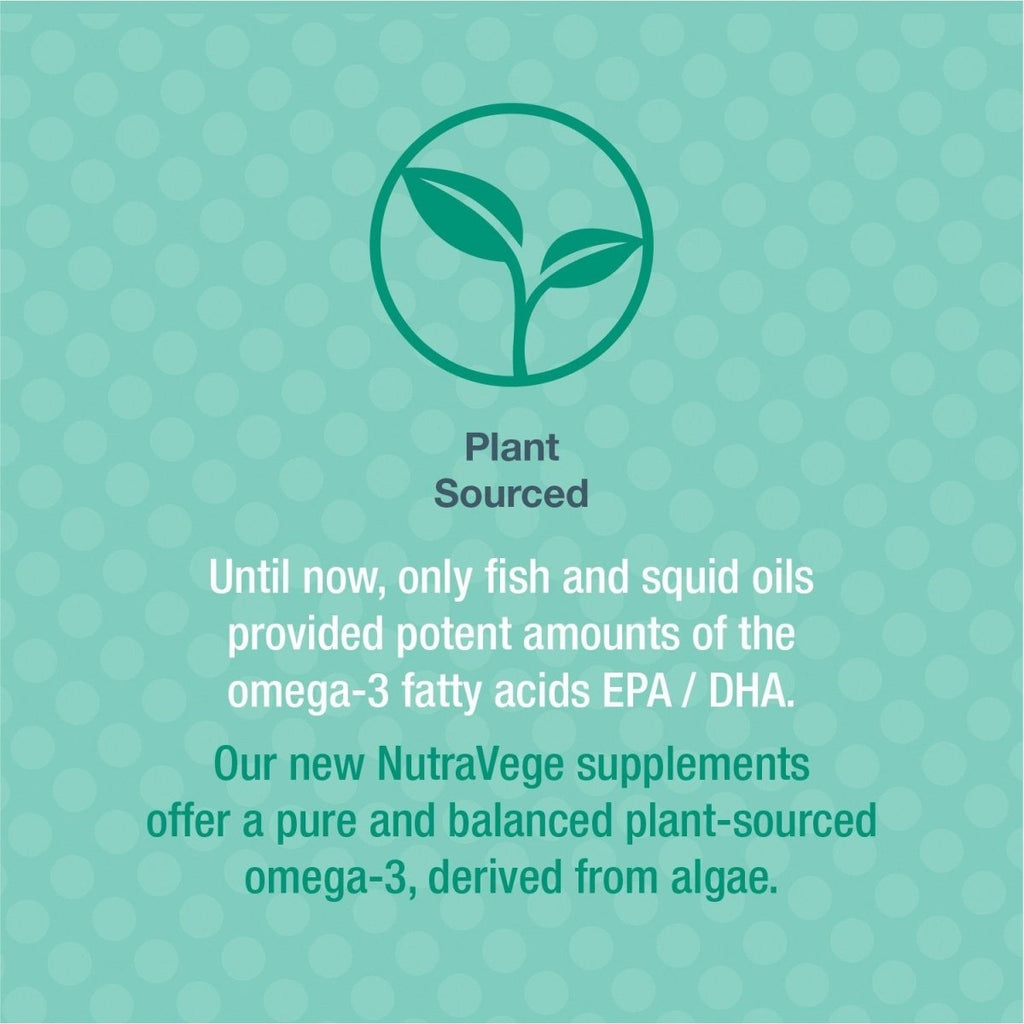 Nature's Way NutraVege Plant Based Omega-3, Heart Health and Eye and Brain Function*, 30 Vegan Softgels