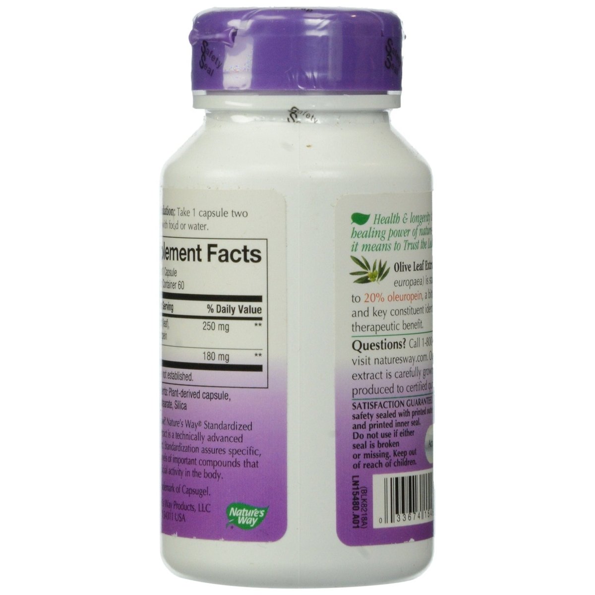 Nature's Way Olive Leaf 20% Oleuropein - 60 Vcaps