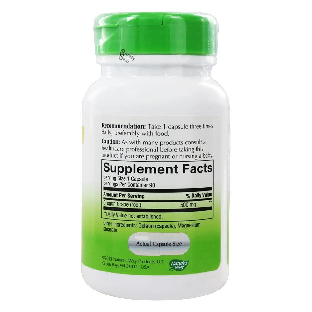 Nature's Way Oregon Grape Root 500 mg-90 Capsules